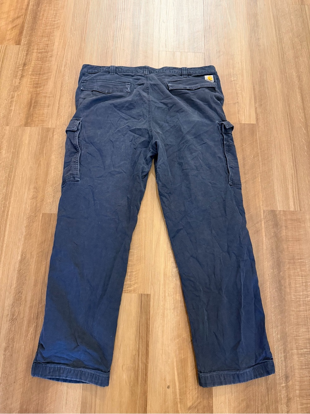 Carhartt Rugged Flex Relaxed Fit Canvas Cargo Work Pant 42x34 Blue Men's - Picture 2 of 6